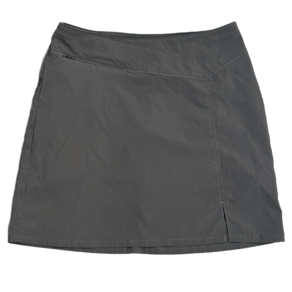 Patagonia Nylon Hiking Skirt Side Slit Olive Outdoor Travel Mini Womens Size 8